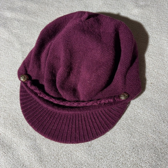 Lauren Ralph Lauren Accessories - Ralph Lauren Extra Fine Merino Wool VINTAGE Burgundy Retro NewsboyHat